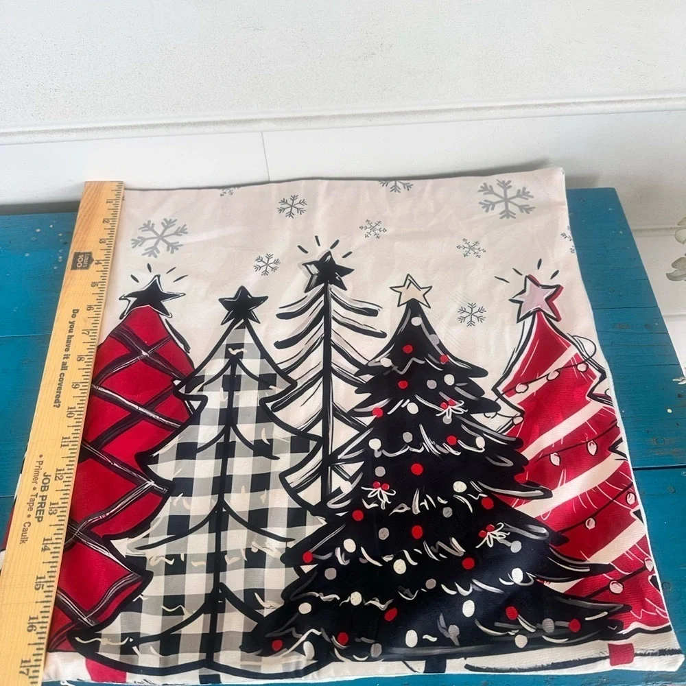 Holiday Time Red and Gray Christmas Pillow Covers